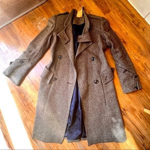 Wool Herringbone long coat
